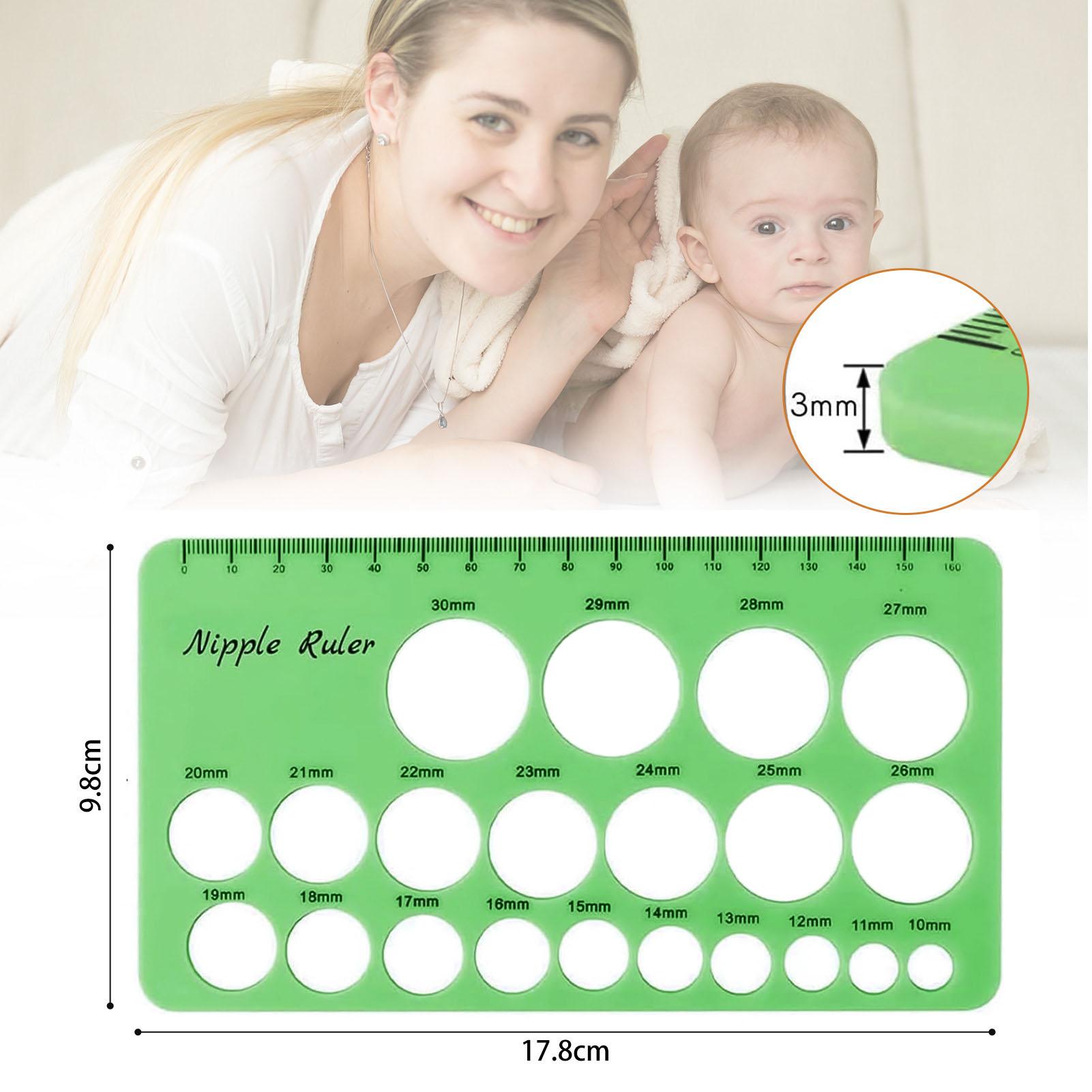Nipple Ruler, Breast Pump Flange Sizing Tool, Silicone Nipple Measurement Tool with 1.5M Soft Ruler, Essential Tool for New Mothers, Soft and Safe Sil