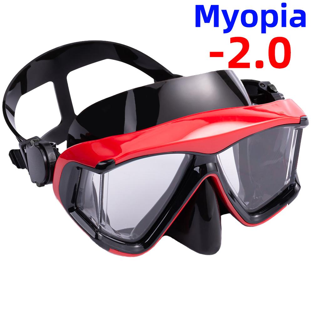 Optische Myopie-Schnorchel-Tauchmaske, Schwimmbrille, kurzsichtige Ausrüstung, Panorama-Weitsicht, Erwachsene, Jugendliche – 1,0 bis 6,0