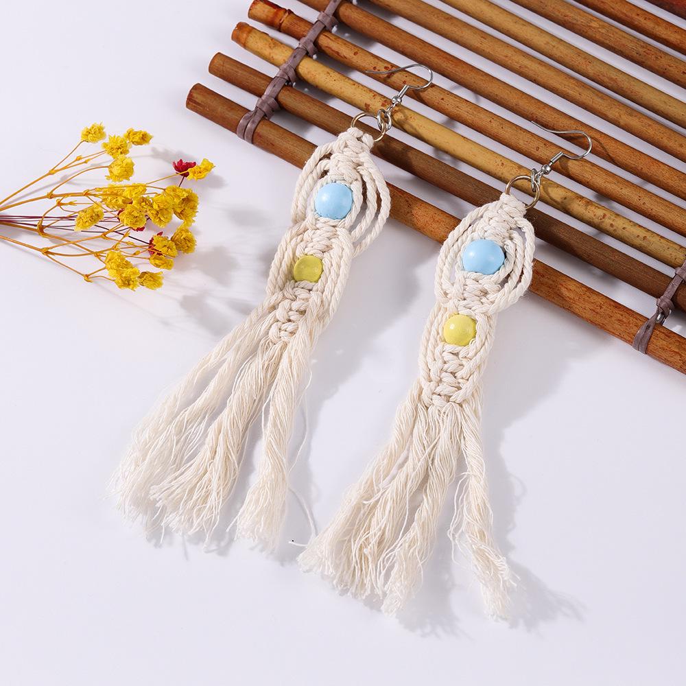 European & American High-End Handmade Tassel Christmas Dangle Earrings - Vintage Ethnic Style