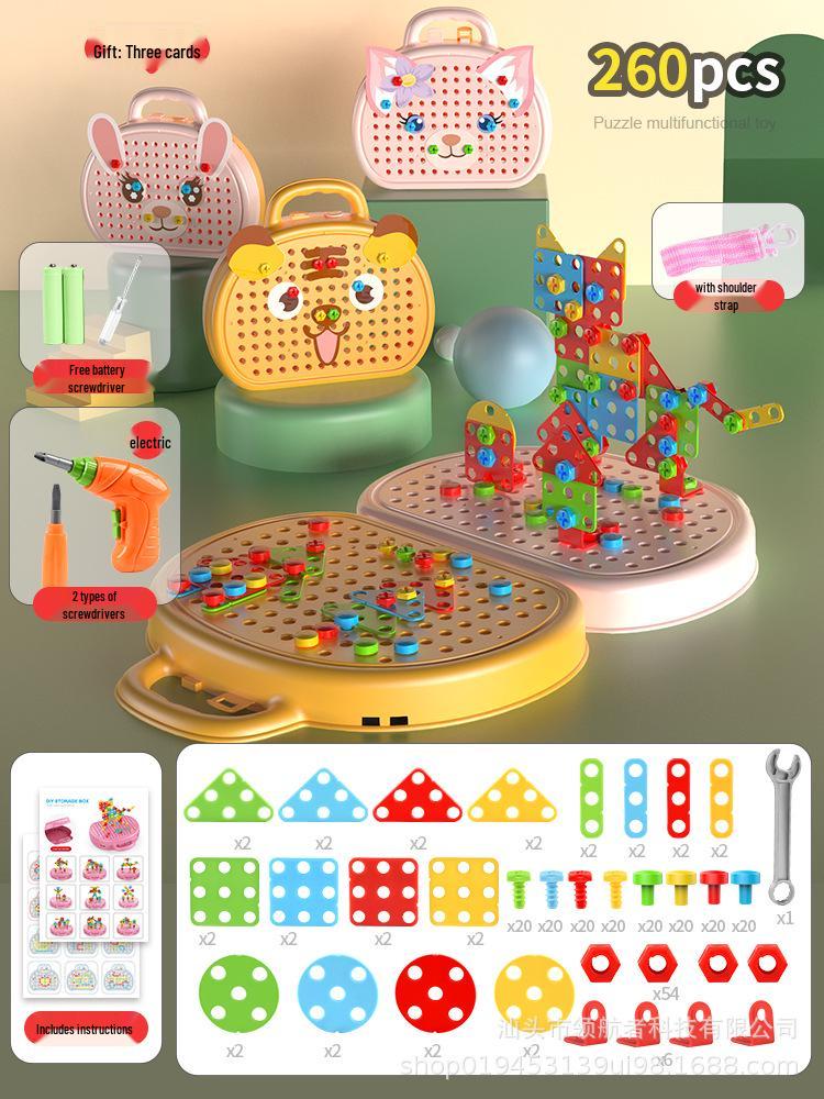 2025 Children's Educational Screw Assembly Toy with Electric Drill: Intelligence Disassembly Toolbox for Boys and Girls
