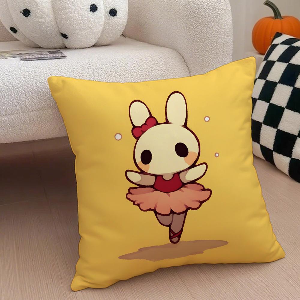 Cute Rabbit Dresses In Different Cushion Cover Throw Pillow Cover Hidden Button Durable Polyester Chair Cushion