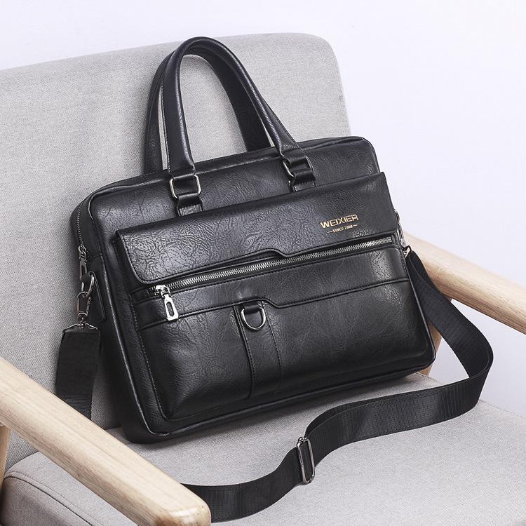 Borsa a mano da uomo in pelle PU impermeabile, borsa a spalla retrò alla moda, borsa da lavoro per computer, borsa a tracolla, valigetta, regali di compleanno per il marito