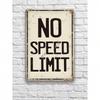 Vintage Metal Tin Sign No Speed Limit Car Wall Art Garage Decor Man Cave Gift 8x12