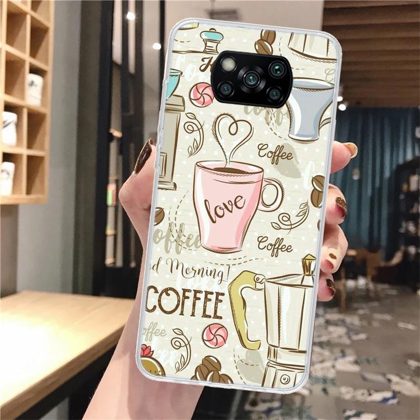

Coffee Wine Cup Silicon Phone Case For Xiaomi Poco X3 Nfc X5 X6 X7 F7 Ultra F6 F5 Pro M6 M5S X4 F4 GT M4 M3 F3 Cover Poco X3 Nfc Xiaomi Poco M6 Pro