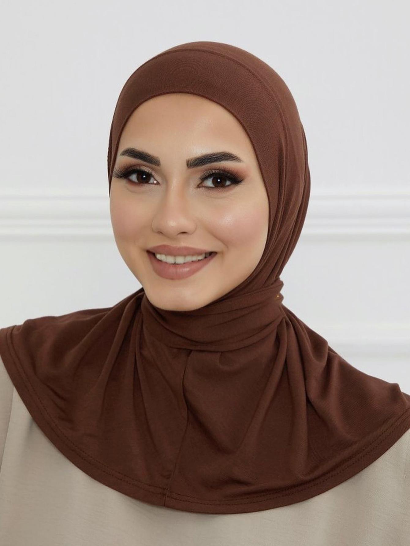 

Snap Fastener Instant Hijab for Muslim Women Ready to Wear Full Cover Head Wraps Scarf Islam Turban Caps Turbante Mujer