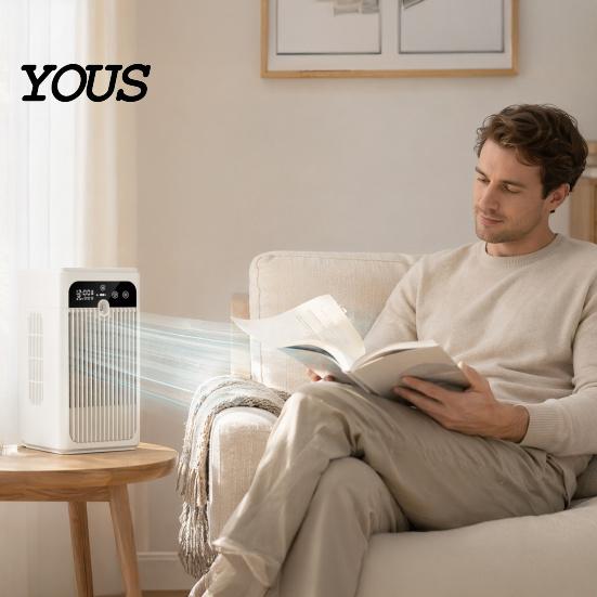 Dual Cooling System Fan Portable Air Cooler Fan, 3 in 1 Cooling, Humidifying & Charging, Mini Evaporative Car Camping Conditioner with Mist,