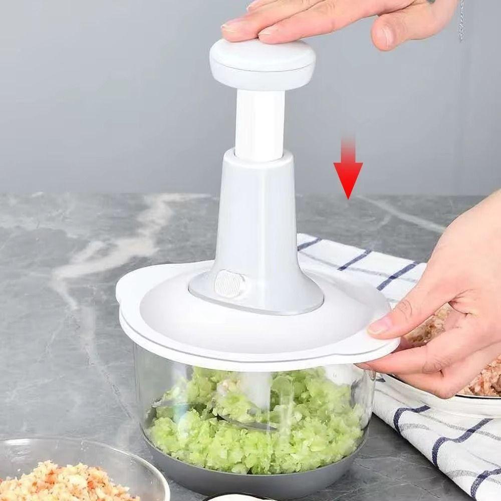 Manual Press Vegetable Mincer Removable Handheld Food Chopper Garlic Mincing Machine  for Home