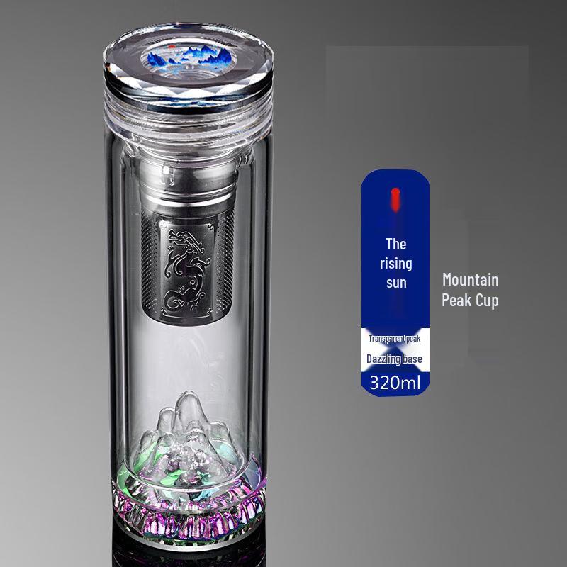 Yisijia Heat-Resistant Double-Layer Tea Infuser Glass Cup