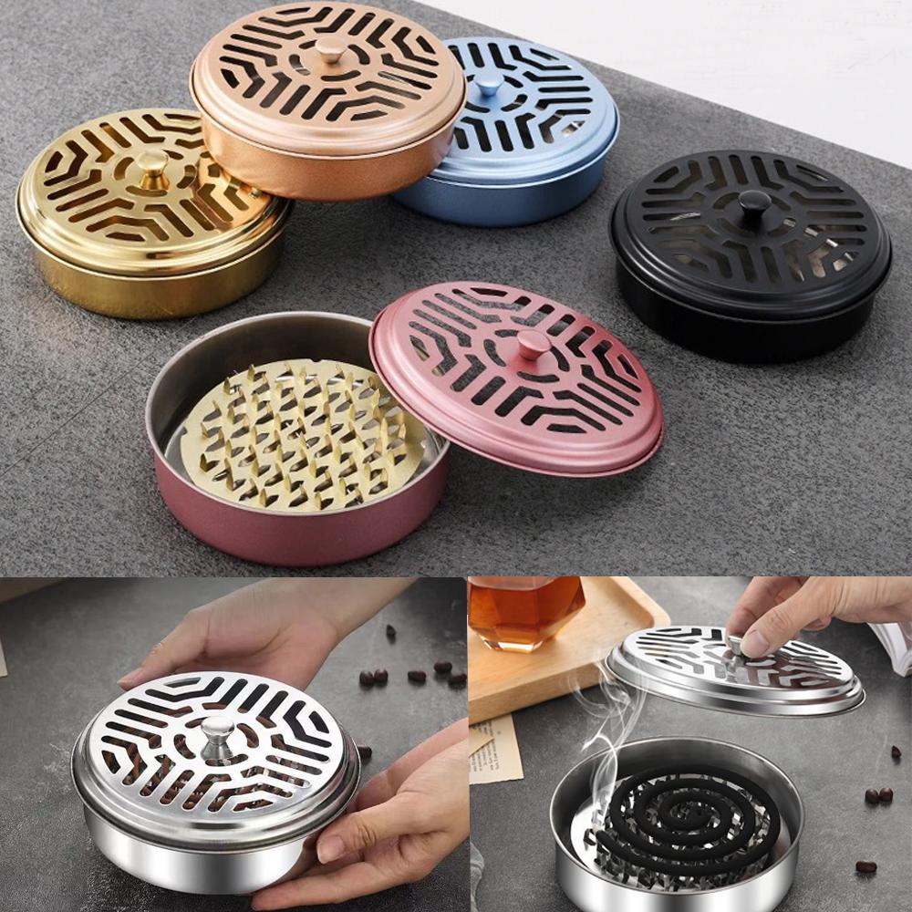 Buy 1PC Metal Sandalwood Rack Portable Mosquito Coils Holder with Cover