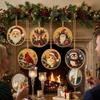 6Pcs Wooden Base Wooden Christmas Ornaments Set Xmas Tree DIY Craft Kit  Christmas Party