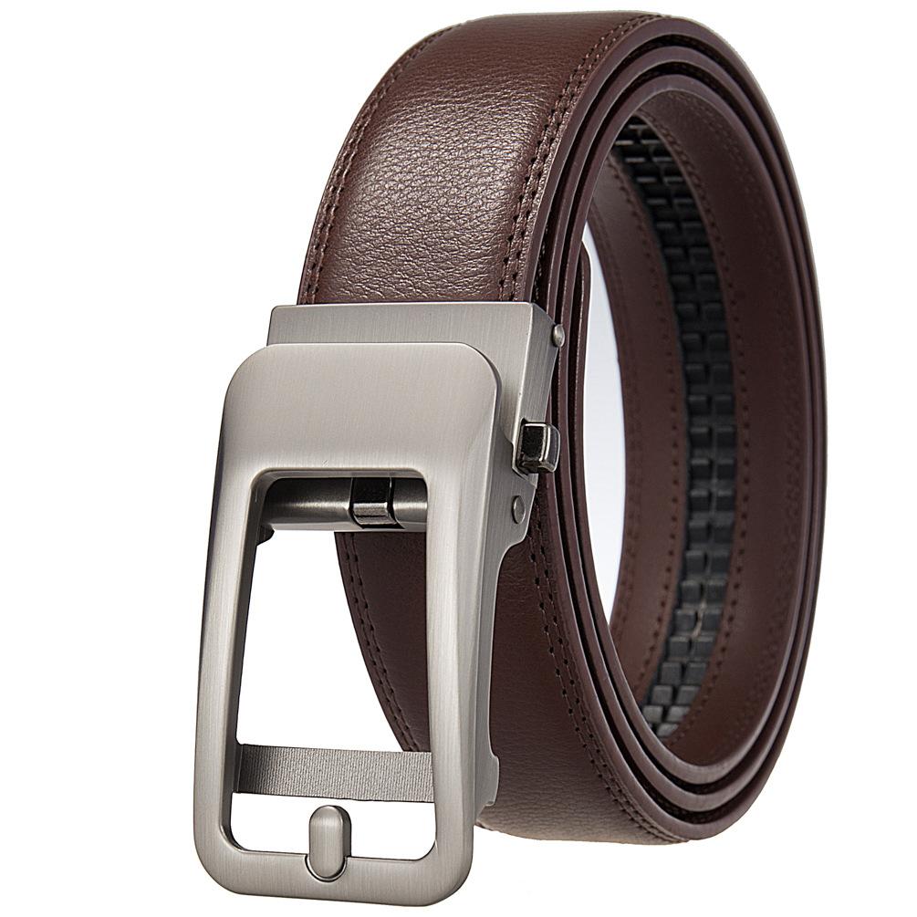1Pcs Men'S Belt, A Variety Of Options, Automatic Buckle, Two-Layer Cowhide Belt Ly36-561011-1