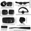 SM sex toy set, 7-piece couple sex toy set, collar and leash, handcuffs, ankle cuffs, whip, mouth ball, eye mask, 10 meter rope prop, adult products