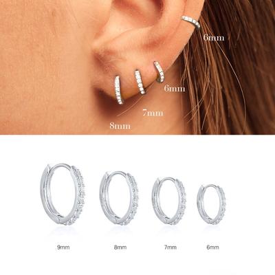 Alloy Circle Hoops with Shimmering Zirconia Handmade Earrings Stylish Ear Jewelry Perfect for Work and Social Event