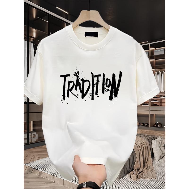 European Size Men S Summer Heavy Short-Sleeve T-Shirt with Trendy Prints, Versatile Korean And Japanese Style S