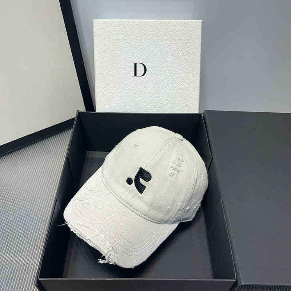 

Korean Vintage Washed Distressed Baseball Cap, Unisex Embroidered UPF 50+ Sun Protection Design, For Summer Outdoor Daily Casual белый