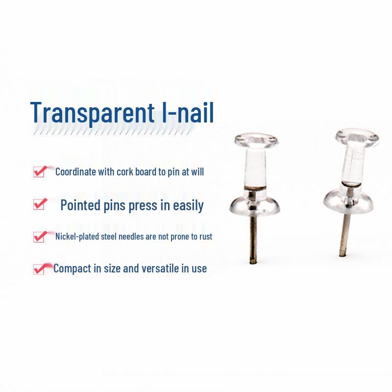 Transparent T-Pins for Cork and Felt Boards - Ideal for Kindergarten Teachers, 11mm Length