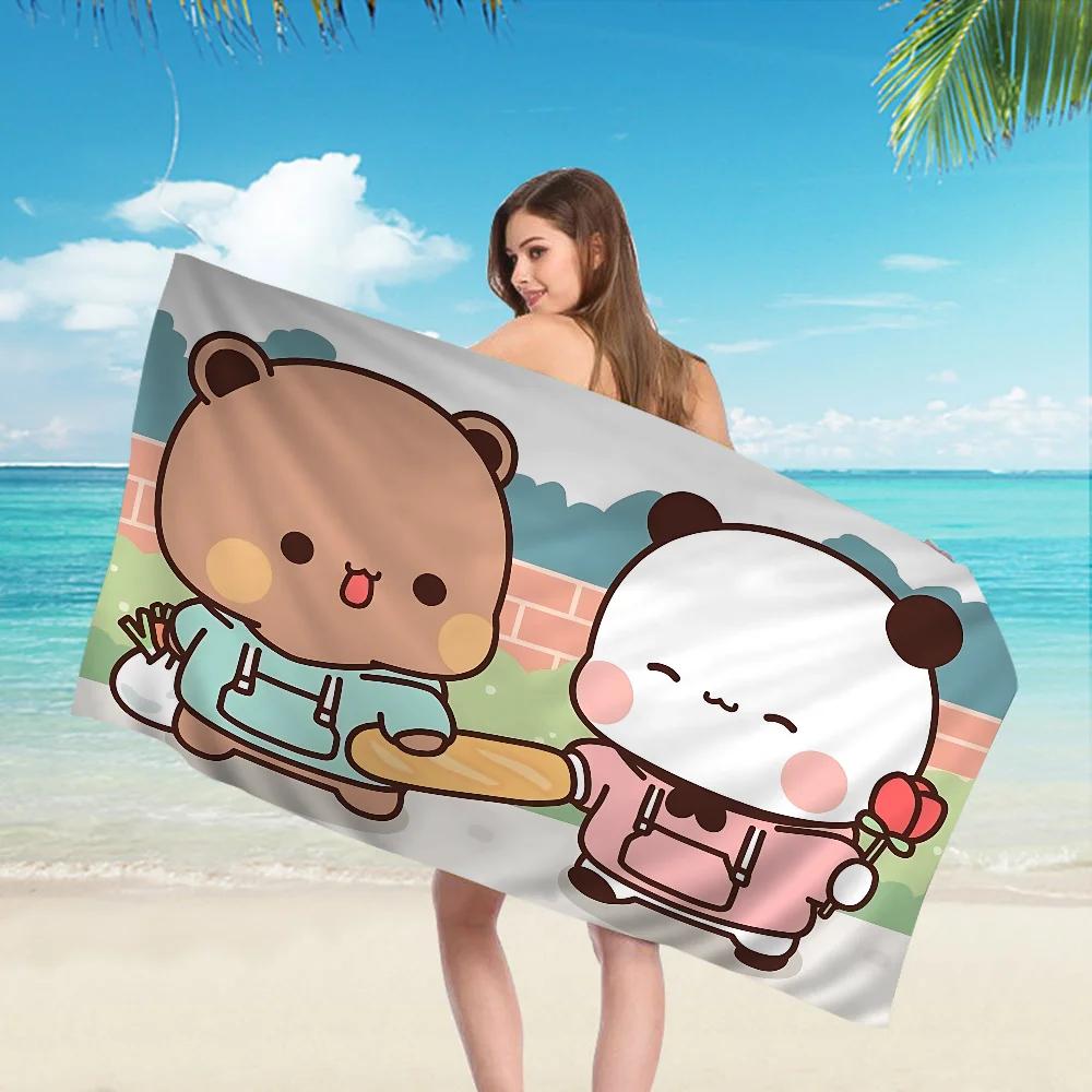 

Bubu And Dudu Cute Cartoon Microfiber Blanket Quick Drying Beach Towels Oversized Printing Super Absorbent Pool Towel Blanket W30*H60(CM)