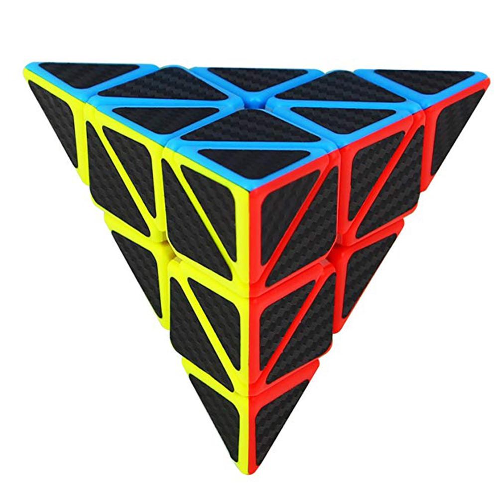 Pyramid Speed Cube Triangle Carbon Fiber Speed Cube Twisty Puzzle Toy for Kids  Intelligence