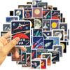 50 Cartoon Space Travel Stamps Graffiti Stickers Decorative Guitar Notebook Suitcase DIY Waterproof