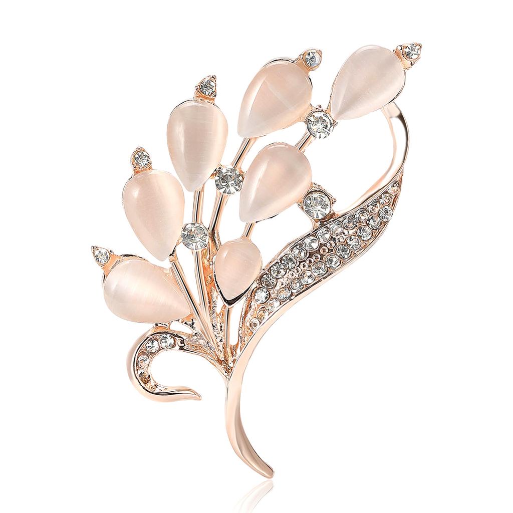 High-Grade Alloy Rhinestone Opal Bouquet Brooch Elegant Temperament Women'S Clothing Brooch Jewelry Pin