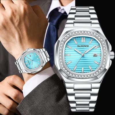 Luxury Men's Business Watches Quartz Wristwatch Man Outdoor Sports Square Fashion Military Waterproof Watch
