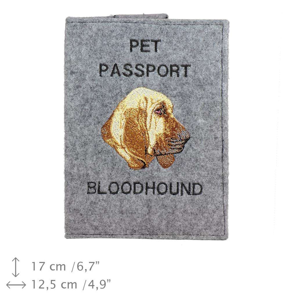 Bloodhound, St. Hubert Hound, Sleuth-hound - Dog passport case, document case, gift for the traveller from the Art-Dog brand