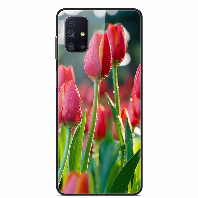 Glas-Rückseite für Samsung Galaxy M51 M31 Hülle Harte gehärtete Glas Hülle für Samsung A71 A51 Hülle A 51 71 M 51 31 Funda Coque