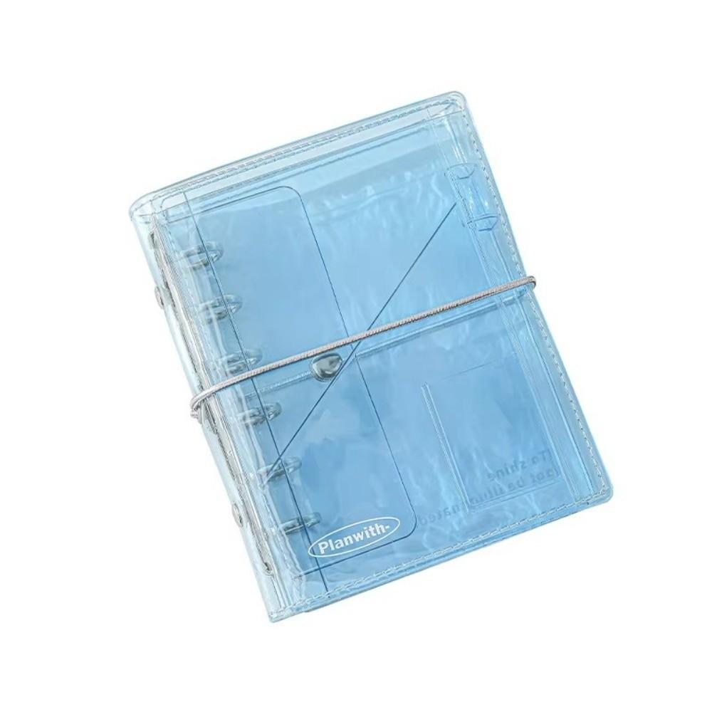 Ins A7 Refillable Notebook Tri-Fold PVC Loose Leaf Notebook Simplicity Style Clear Accordion Journal for Students