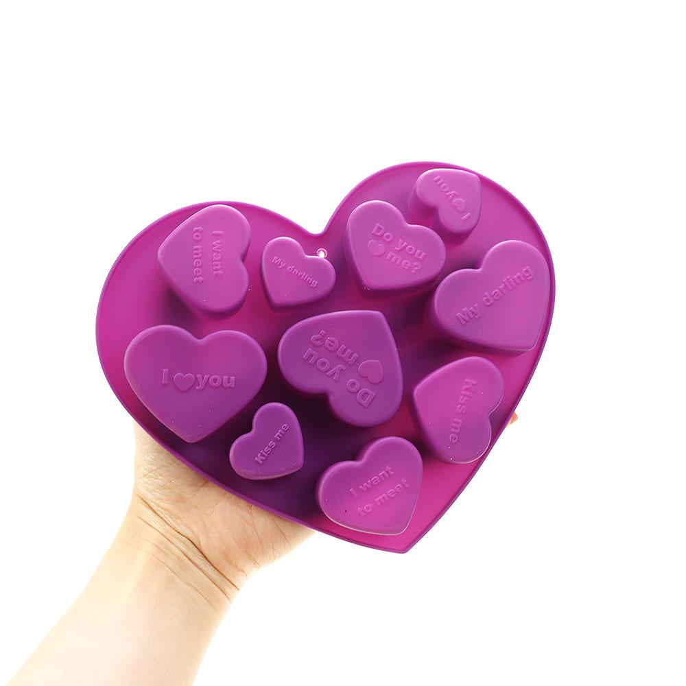 Siliconen World Silicone Chocolate Mold English Heart-shaped Cookie Fondant Cake Decorating Tools DIY Baking Molds Baking Pan