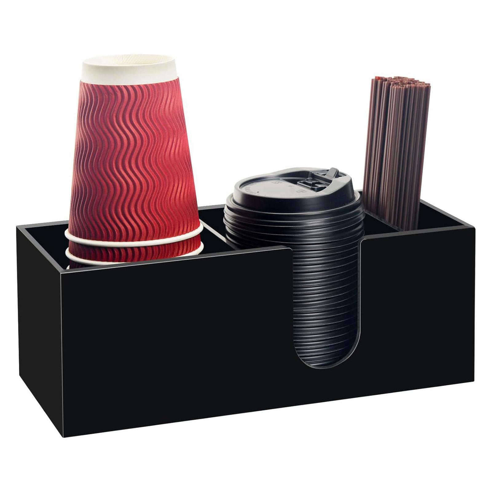 Одноразовый держатель для стаканчиков Диспенсер для бумажных стаканчиков для кофе Ящик для хранения Акриловый Настольный кухонный органайзер Многоцелевой