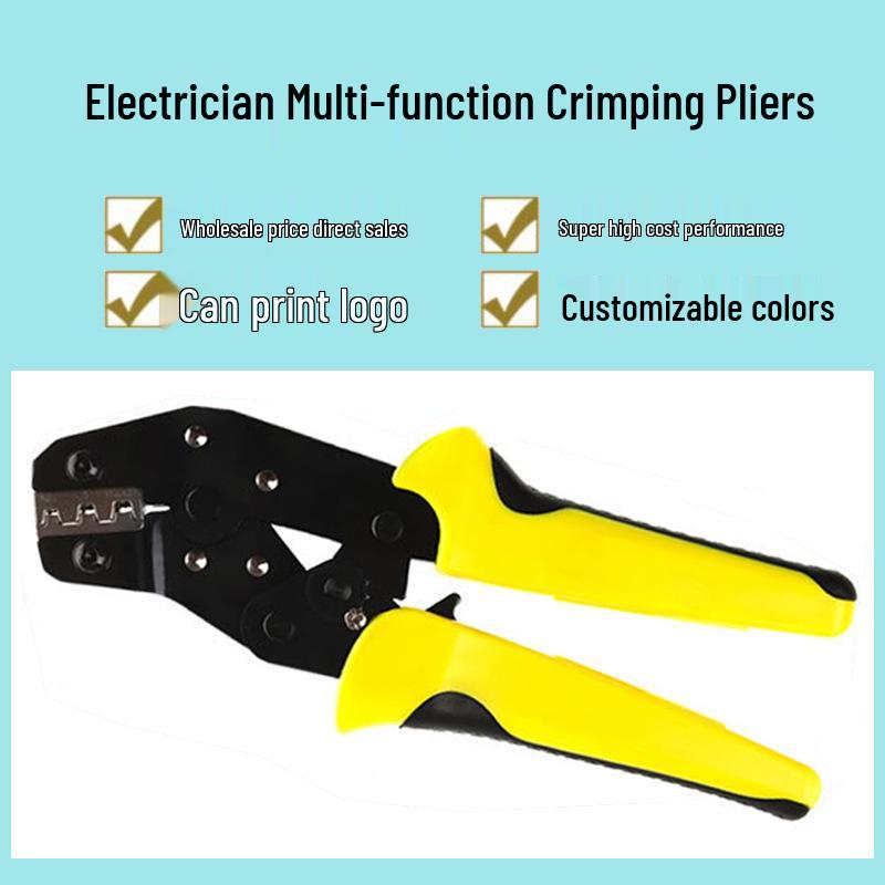 Durable Ratchet Crimping Pliers 0.14-1.5mm² - Multi-functional Terminal Tool, Insulated & Labor-Saving