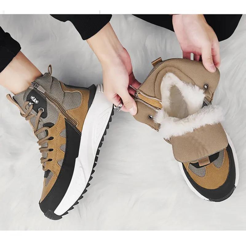 Winter Snow Boots 2025 Light Luxury Ultra-soft High-top Warm Cotton Shoes Thickened Anti-freeze Boots Thick-sole Men's