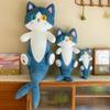 135cm Pupil Shark Cat Doll Pillow Sleeping Girl Plush Toy Plant Stuffed Doll Holidays Props Decorative Throw Pillow for Kids
