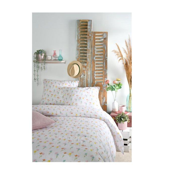 Parure de lit Floral en gaze de coton 220 x 240 cm
