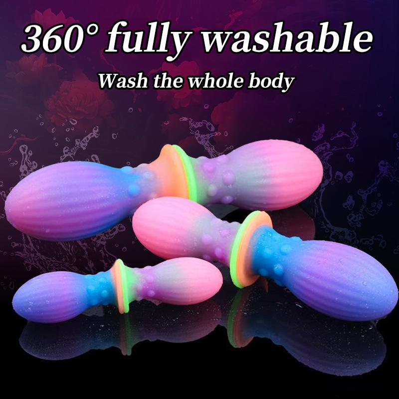Liquid Silicone Glowing Anal Plug Dilator Adult Sexual Wellness Toy