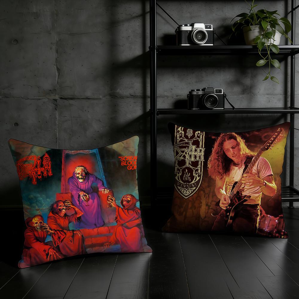 Rock Band DDeath cushion cover Birthday Anniversary Gifts Double Sided Printed Zipper Cushion Cover Soft Skin Bedding