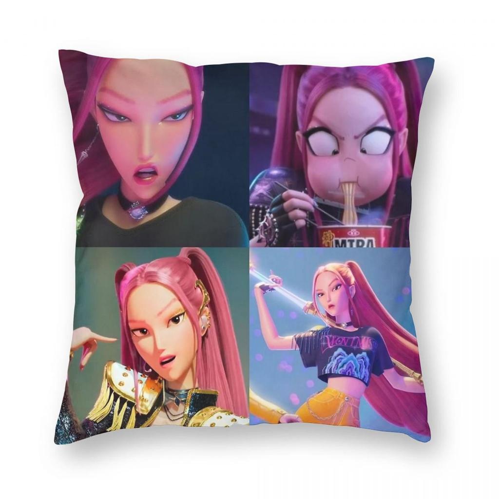 KPop Demon Hunters Pillowcase Printing Fabric Cushion Cover Gift Throw Pillow Case Cover Home Square 45X45cm