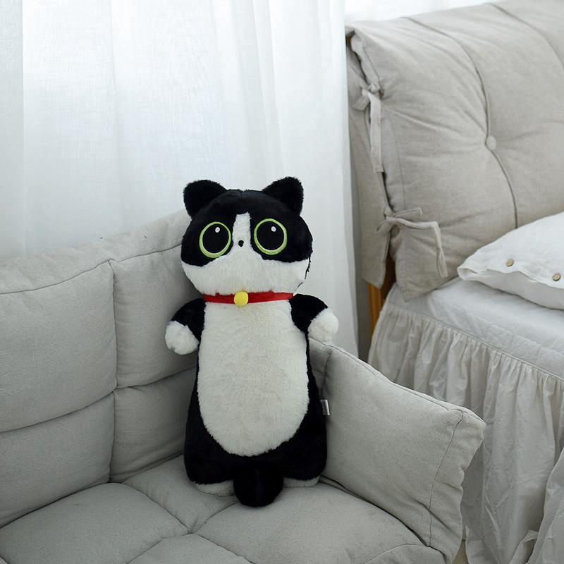 Desene animate drăguț Bull Terrier Alaska Malamute pernă lungă de pluș moale animal de pluș ochi mari minunat pisoi copii jucărie canapea pernă Deco