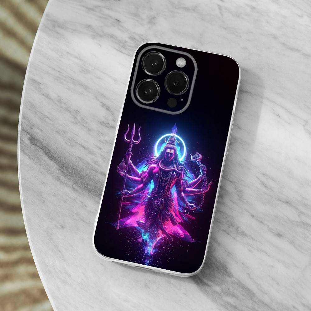 India Mythology Lord Shiva Case For iPhone 17,11,12,13,16,14,15,Pro,Max,Plus,X,XS,XR,SE,Mini Transparent Soft Silicone