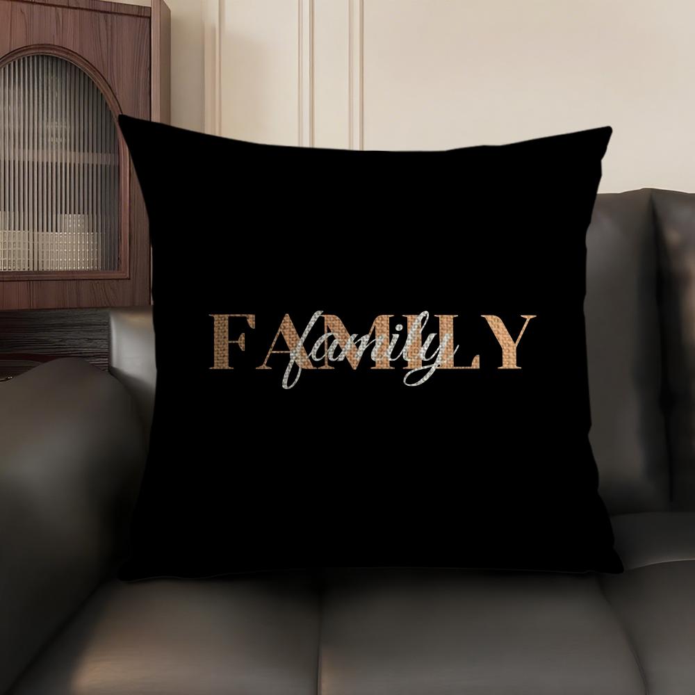 Simplicity Pattern Love Cushion Cover Natural Linen Organic Fabric Double-Sided Printing Sofa Home Decor Gift Pillow Case