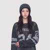 Minimalist style small standard knitted stack hat unisex warm ear protection big head circumference knitted hat showing face small cold hat