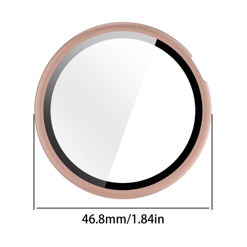 Case for Watch Fit 44mm Tempered Glass Screen Protectors & Hard PC Protective Bumper Smartwatch Accessories