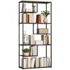 Industrial Bookcase Shelf 6 Tier Metal Shelving Storage Shelves For Living Room Home Office Bedroom Rustic Brown