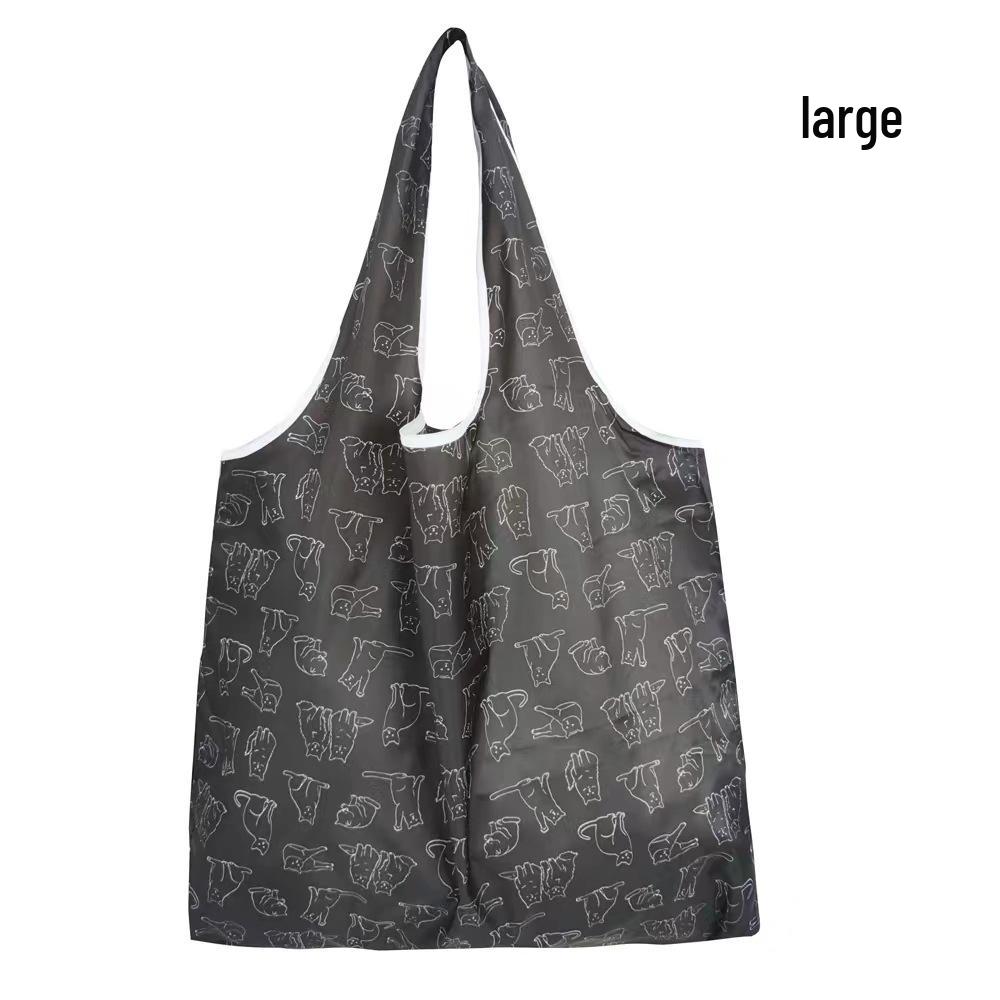 Eco-Friendly Large Capacity Foldable Tote Bag - Creative, Portable, Printed, and In Stock