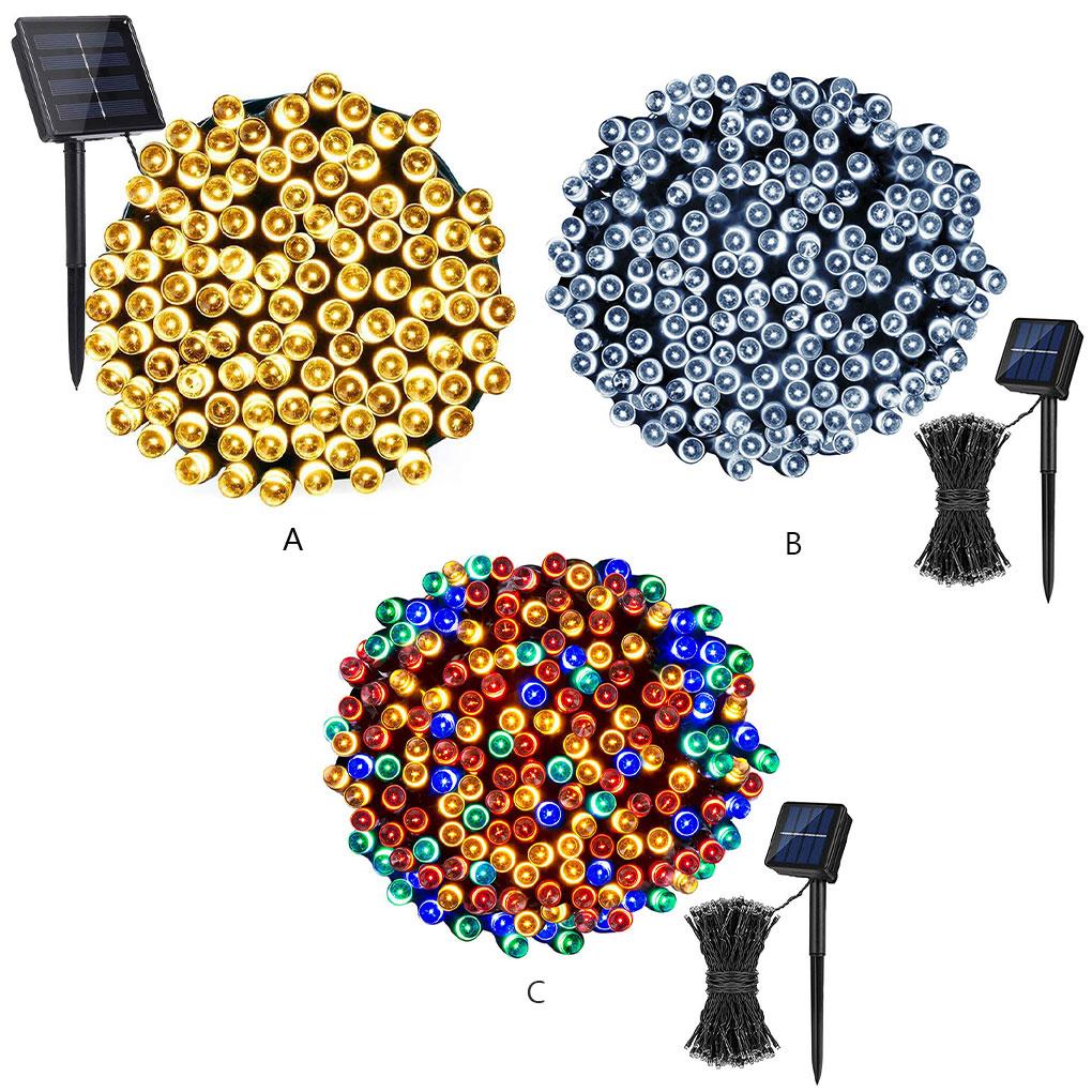 Solarne Lampki Sznurkowe Lampy Nocne Festiwalowe Wodoodporne Oświetlenie Dekoracyjne Bar Okno Tło Ogród Trawnik Drzewa Dekoracja