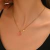 New hot-selling necklace women, simple and versatile, high-end sense of love, drip oil collarbone chain, niche light luxury item decoration