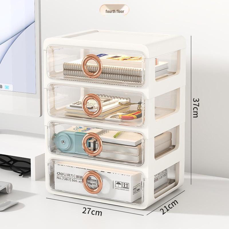 Elegant Vanity Table & Makeup Storage Box with Transparent Drawers