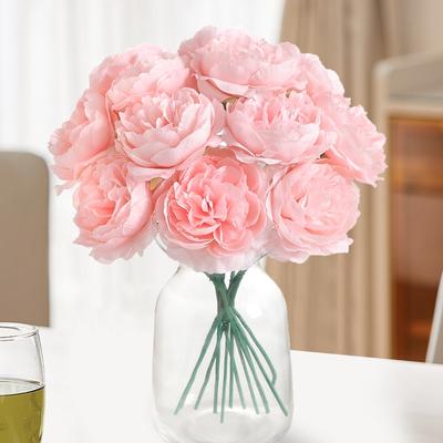 5/10 gab. Peoniju mākslīgo ziedu pušķis 20 cm Viltoti ziedi mājas istabas dekoram Dārza kāzu dekorācija DIY Vāzes augu ornaments