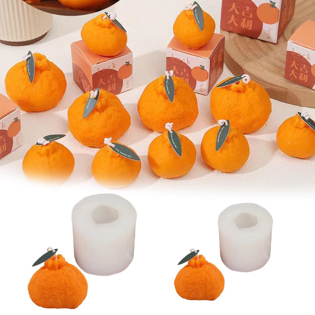 Tangerine Shape Silicone Molds for Candle Soap Chocolate Candy Fruit Shaped Silicone Candle Molds for Epoxy Resin