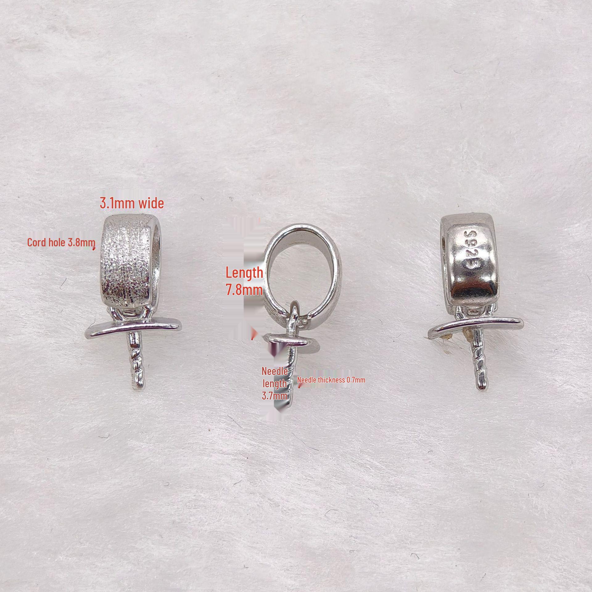 

S925 Sterling Silver DIY Pendant with New 2025 Brushed Style U-Shaped Pin and Bezel платиновий